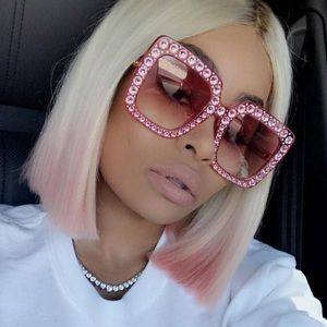 Pink Oversized Rhinestone “Reneè” Sunglasses